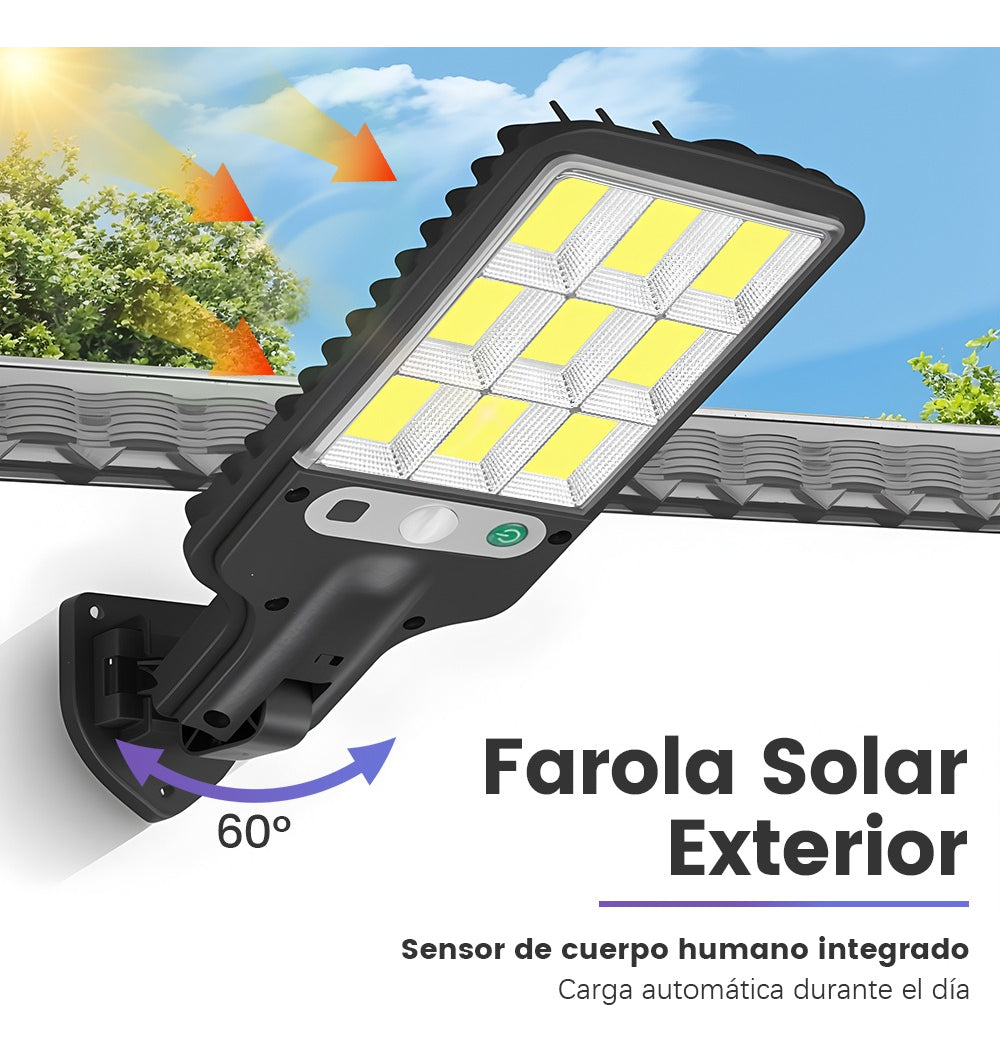 Lampara Solar Con Sensor De Movimiento Y Control