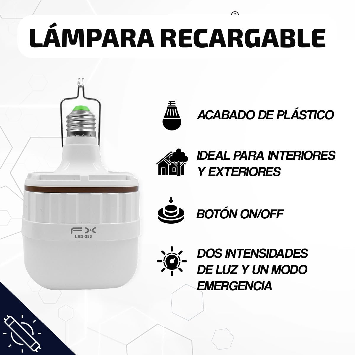 LAMPARA RECARGABLE LED-383