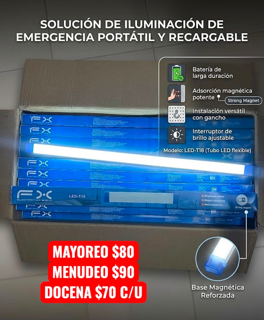 Lampara Tubo Barra LED Recargable De Emergencia LED-T18
