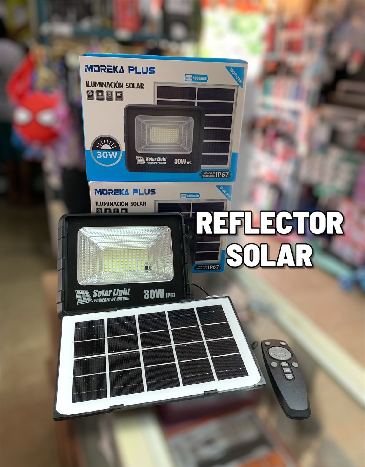 Reflector Solar 30W CON CONTROL MOR-30H