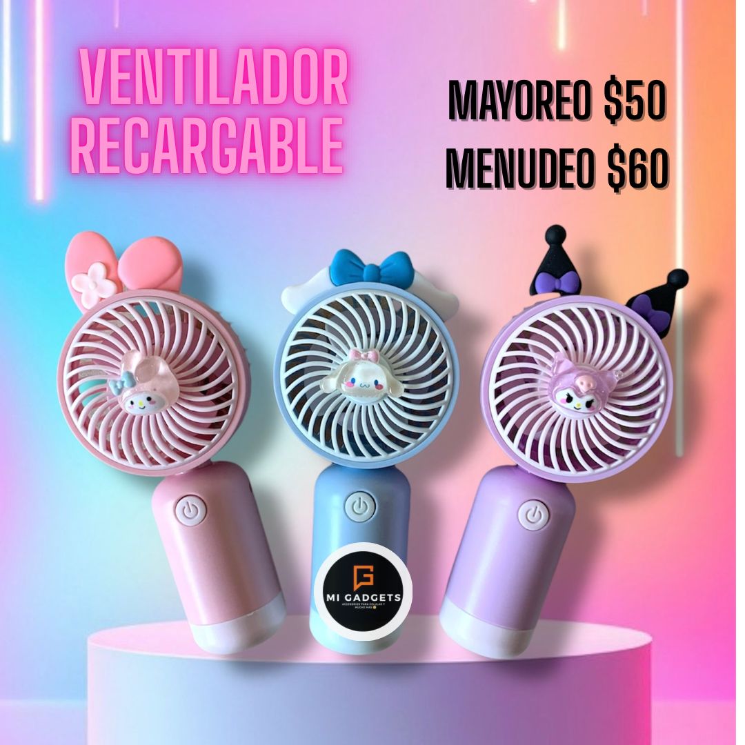 Mini Ventilador Recargable Sanrio