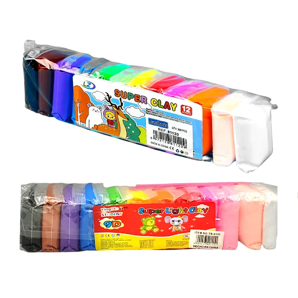 Foamy Moldeable 12 Colores Súper Ligero – Masa Espumosa para Manualidades | Paquete de 10 Piezas