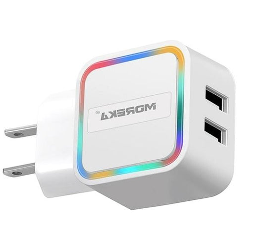 Cubo Cargador Moreka Con Luz Led 3.1A M-168 (ASOC)