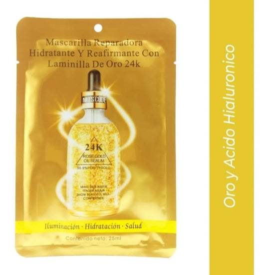 MASCARILLA REPARADORA HIDRATANTE Y REAFIRMANTE CON LAMINILLA DE ORO 24K
