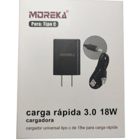 Cargador Carga Rápida V8 3.0 18W Moreka