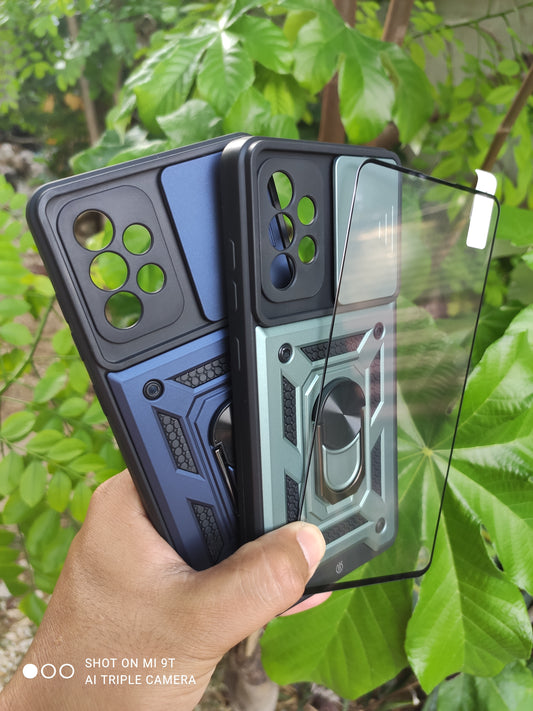 Funda Uso Rudo Protección de Cámara Deslizante para Samsung Galaxy A72