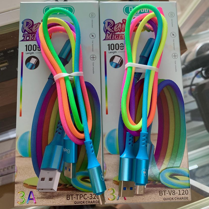 Cable V8 Multicolor Rainbow Buytiti 1M BT-V8-120 (ASOC)