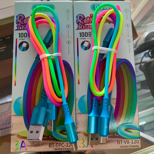 Cable Tipo C Multicolor Rainbow Buytiti 1M BT-TPC-320 (ASOC)