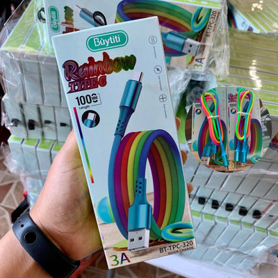Cable Multicolor Rainbow Buytiti 1M Paquete 10 Pz