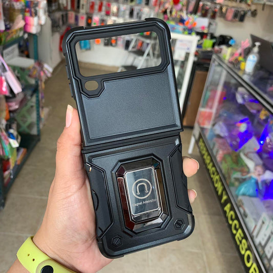 Funda Uso Rudo Anillo Metal Para Samsung Z Flip 4