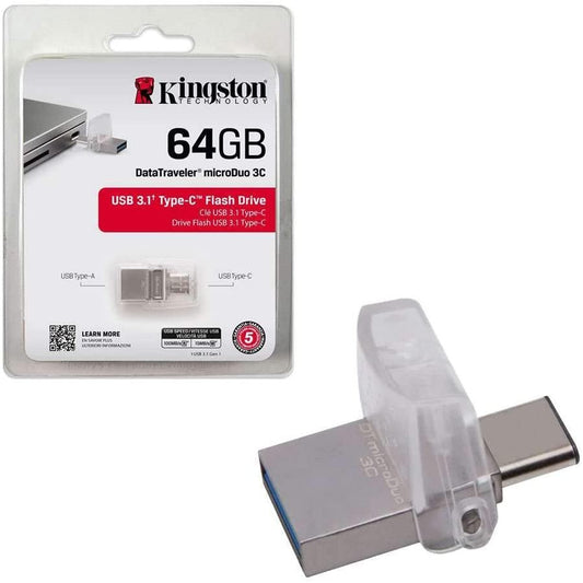 MEMORIA KINGSTON DATATRAVELER MICRODUO 3C 64GB TIPO C TYPE C
