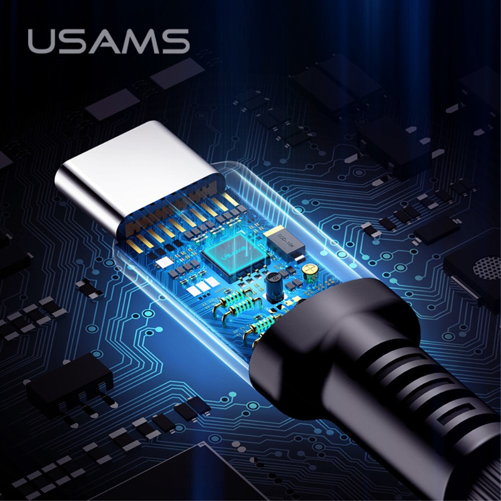Cable Usb Tipo C USAMS US-SJ287 Carga Rapida 2A Audioritmico Led 1 Metro
