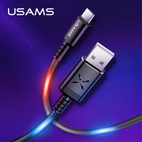 Cable Usb Tipo C USAMS US-SJ287 Carga Rapida 2A Audioritmico Led 1 Metro