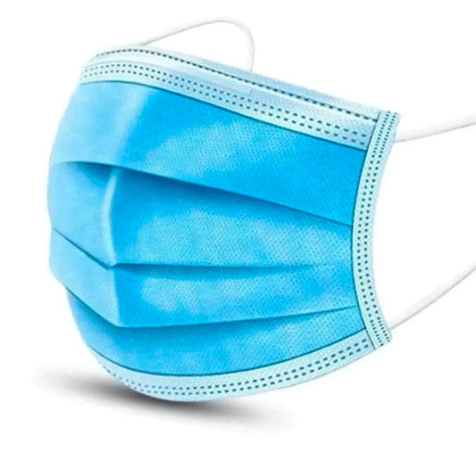Cubrebocas Tricapa PAQUETE con 50 piezas Azul