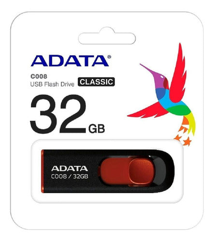 Memoria USB Adata 32GB C008 Rojo