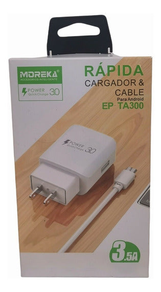 Cargador Carga Rapida Tipo C Moreka EP-TA300 (ASOC)