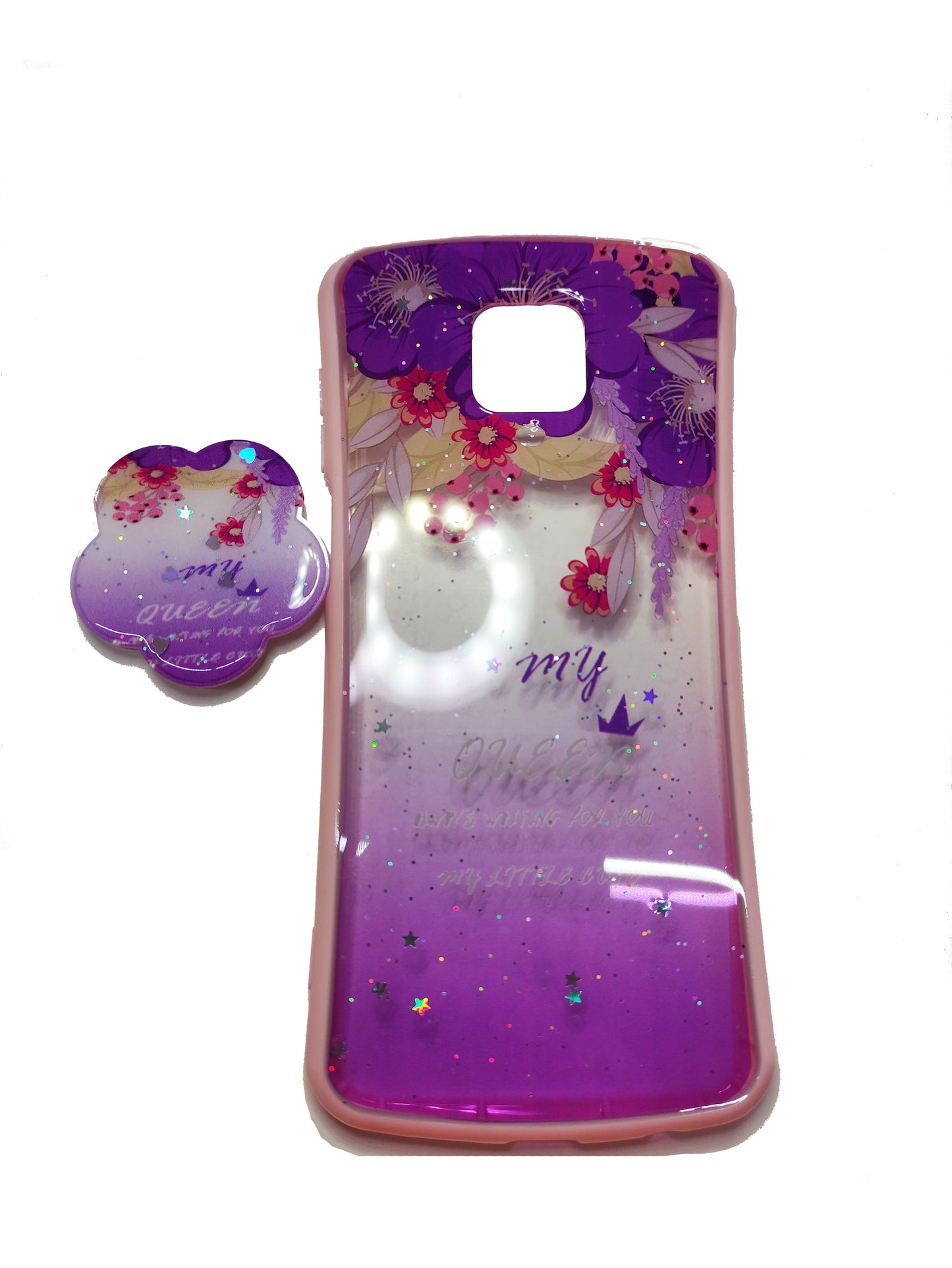 Funda Glitter Con Pop Socket Para Xiaomi Redmi Note 9s / Redmi Note 9 Pro