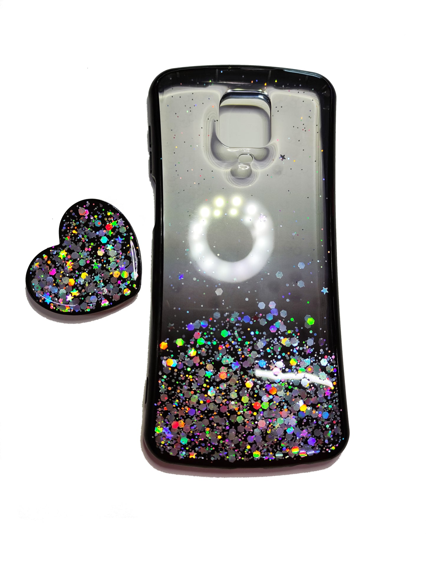 Funda Glitter Con Pop Socket Para Xiaomi Redmi Note 9s / Redmi Note 9 Pro