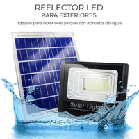 Reflector Led 100w Con Panel Solar-control Luz Blanca Exterior