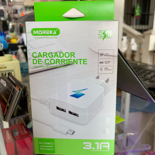 Cargador Tipo C 3.1A Moreka M-1108