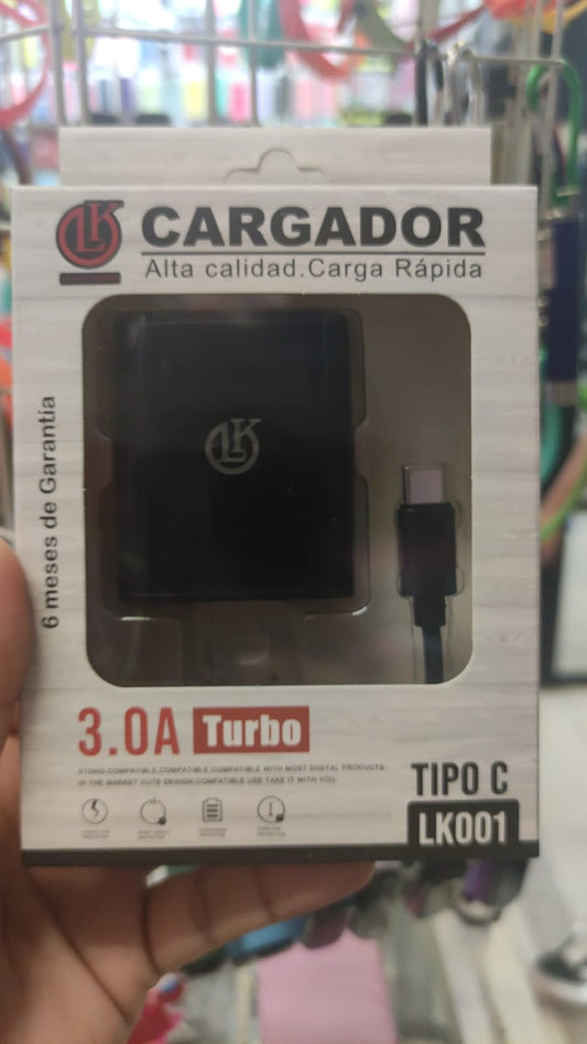 Cargador Turbo 3Amp LK Tipo C