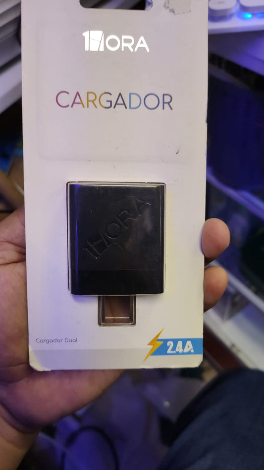 CARGADOR DUAL 1HORA 2.4A GAR129