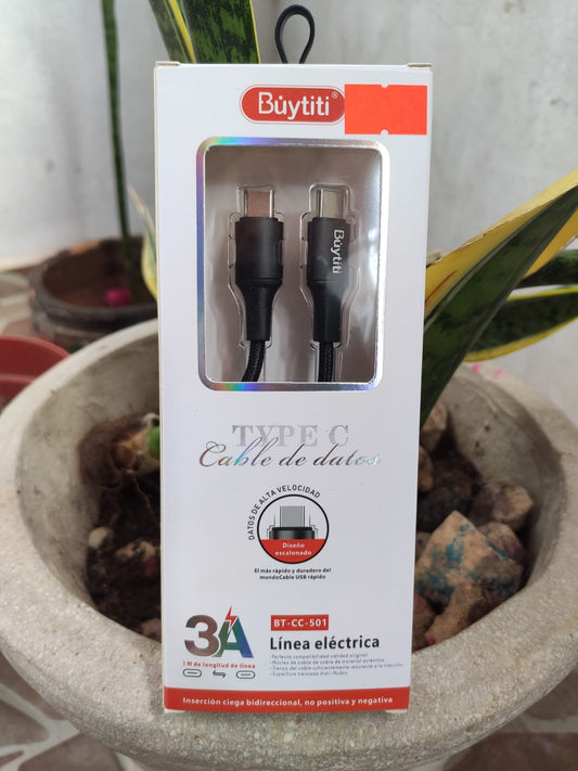 Cable Tipo C a Tipo C Buytiti 1M 3A BTCC501