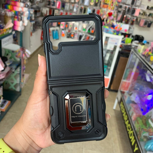 Funda Uso Rudo Anillo Metalico Para Samsung Flip 3