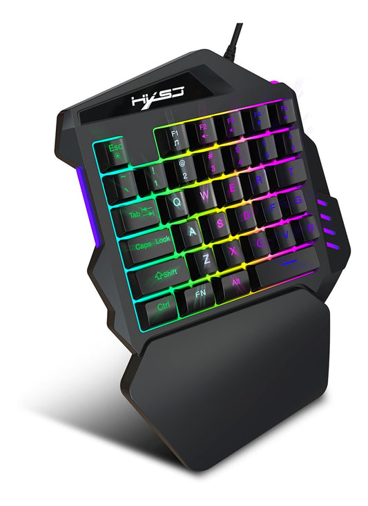 Teclado Para Una Sola Mano Hxsj J50 De 35 Teclas Con Luz
