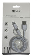 Cable V8 + Iphone 1Hora 1M CAB209 (ASOC)